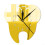 Acrylic Teeth Mirror Wall Clock Gold Finish  Chic Modern Style, Quartz Movement, Battery Powered 1