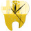 Acrylic Teeth Mirror Wall Clock Gold Finish  Chic Modern Style, Quartz Movement, Battery Powered 2