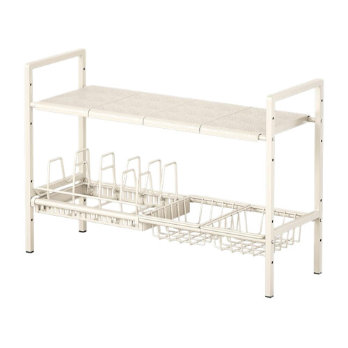 Under Sink Organizer Expandable Double Layer Rack 53 x 48.5 x 25 cm Sturdy Space Saving Under Wash Basin Storage