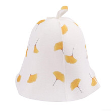 Sauna Hat Heat Protection Thickened Felt Cap For Sauna And Steam Room Unisex Adjustable Size Pink Flowers Ginkgo Leaf
