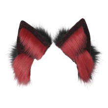 (Black wine red D) COSPLAY Kitten Ears Animal Ear Headband Furry Kitten Carnivals Party Handmade Furry Party Costume Beast