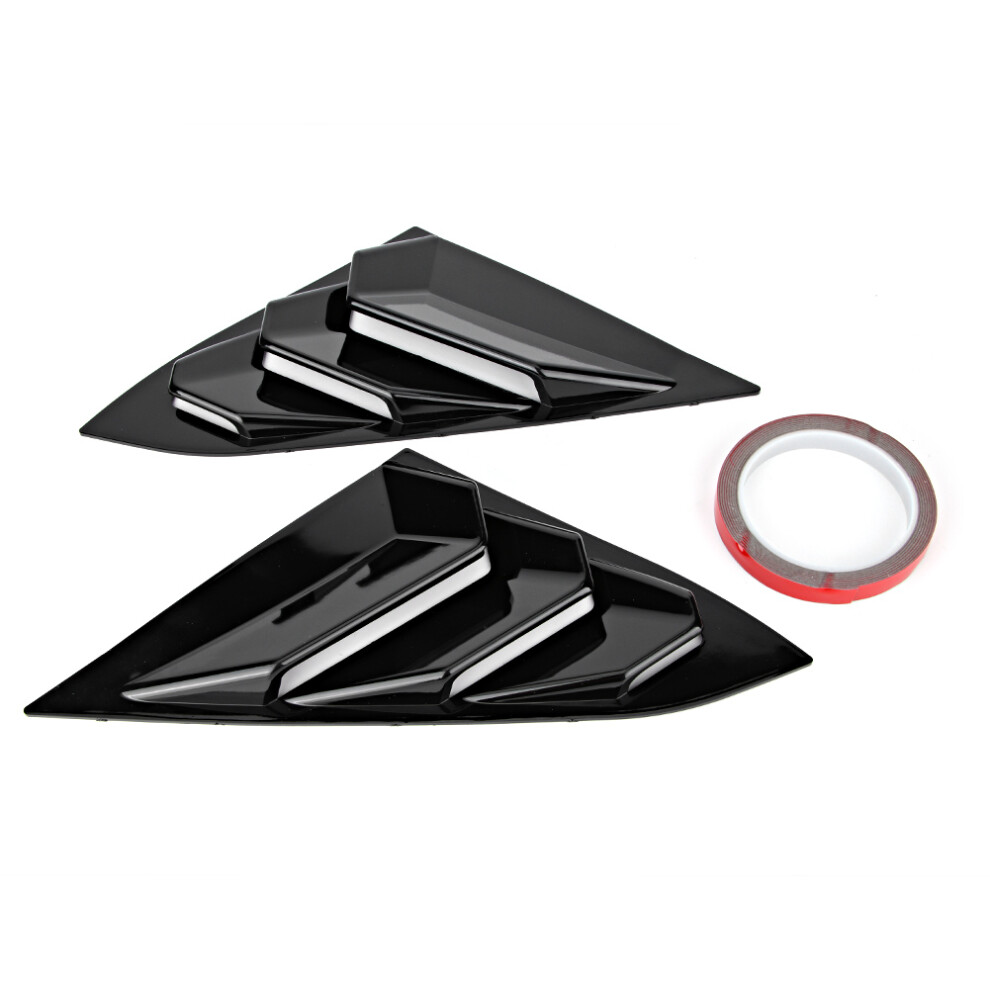 Rear Side Window Louvers For Honda Civic 2016-2019, Racing Style Design Air Vent Scoop Shades Compatible With Sedan Hatchback Models, Car Exterior 9358999867113