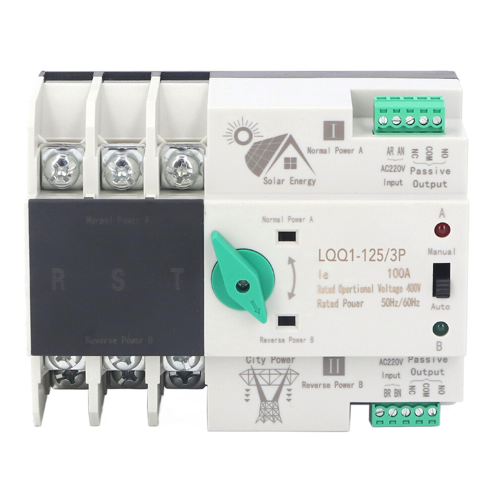 Automatic Transfer Switch For Dual Power Systems, Dual Power Automatic Transfer Switch 3P Ac400v 100A With Fast Switching Response, Emergency Backup 9358999866901