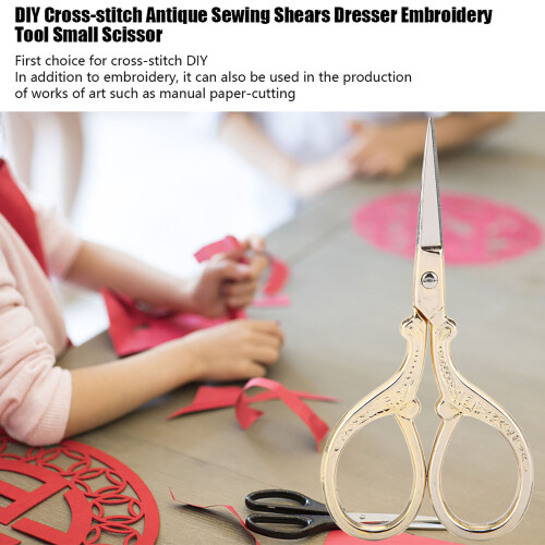 Embroidery Scissors Stainless Steel, Precision Cutting Capability Sharp Blade with Pointed Edge for Sewing Crafting Art Work, Comfortable And 2