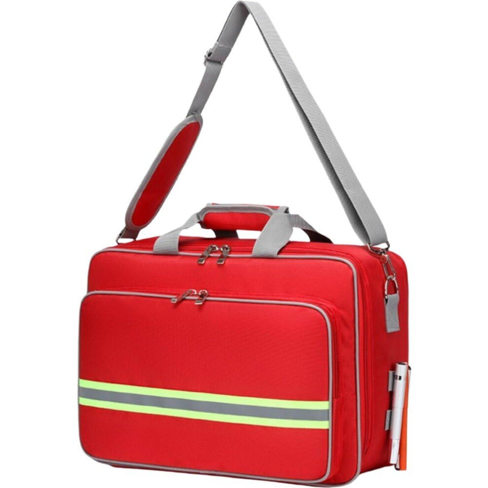 Red Empty First Aid Bag Trauma Kit Medical Storage For Emergency Car Travel Cycling Outdoor Activities