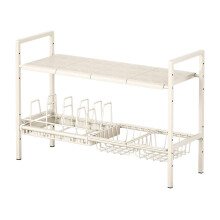 Under Sink Storage Pan Lid Holder Rack, Double Layer Expandable Sturdy Rack For Home Cabinet Wardrobe Closet