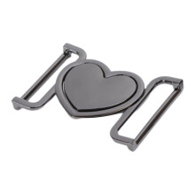 Metal Roller Buckles 4cm Heart Shaped Turn Clasp Alloy Belt Buckle Decorative Replacement