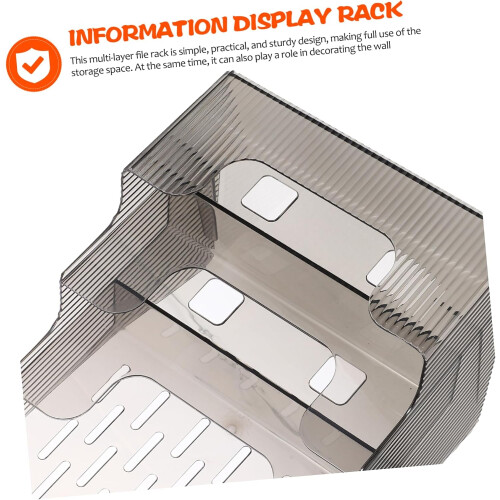 Brochure Display Stand WallMounted Magazine Rack Document Holder For Office And Home Use Sturdy 2