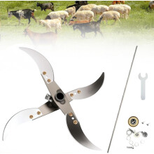 Household Farming Grass Shredder Knife Blades, Adjustable Diameter Vegetable Chopping Blade Set, 12mm Hole Diameter with 12 Mounting Holes