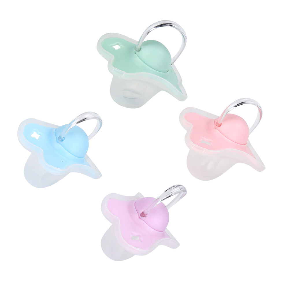 4 Pcs Baby Binkies Slim Silicone Pp Pacifier Safe Comfortable Newborn Light