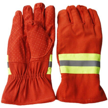 Firefighter Gloves Heat Resistant Lining with Reflective Safety Strips for Welding and Carpentry