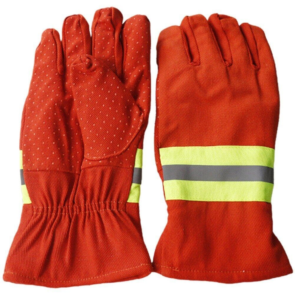 Firefighter Gloves Heat Resistant Lining With Reflective Safety Strips For Welding And Carpentry 9164114338716
