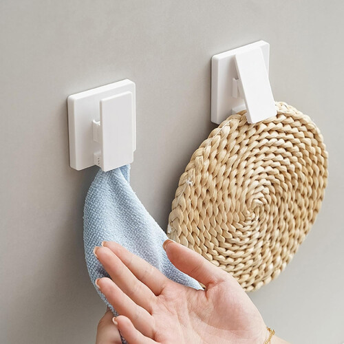 Bathroom Storage Organizer with WallFriendly No Drill Toothpaste Holder White Rack for Renters 1