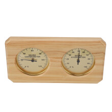 Wooden Sauna Thermometer and Hygrometer 2 in 1 Wall Mounted Solid Wood Temperature and Humidity Gauge for Home Spa Hotel