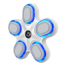 (White) Smart Music Boxing Machine with Boxing Gloves, 9 Speeds Interactive Wall Boxing Bag Home Training Target for Adults Teens
