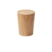 (Flip Top Dark Color) Wooden Flip-Top Trash Can Home Hotel Trash Can Living Room Bedroom With Lid Flip-Top Paper Can