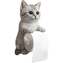 (D) Cat Paper Holder, Funny 3D Cats Paper Towel Holder, Cute Decorative Toilet Paper Holder Wall Mount for Bathroom Kitchen, Unique Cats Lover Gifts