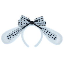 (Black) Lolita Bunny Headband Rabbit Hair Hoop Lolita Headwear Bunny Hair Clip Girl Sweet Plush Hair Bands Children Bows Decor Blue
