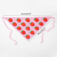(Green grid) Crochet Strawberry Bandana for Creative Knitted Hair Kerchief Tie Back for Head Wrap Yin Yang for Triangle Turban Lovely