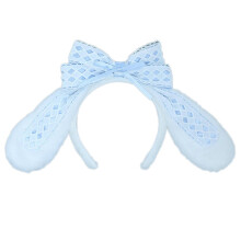 (Blue) Lolita Bunny Headband Rabbit Hair Hoop Lolita Headwear Bunny Hair Clip Girl Sweet Plush Hair Bands Children Bows Decor Blue