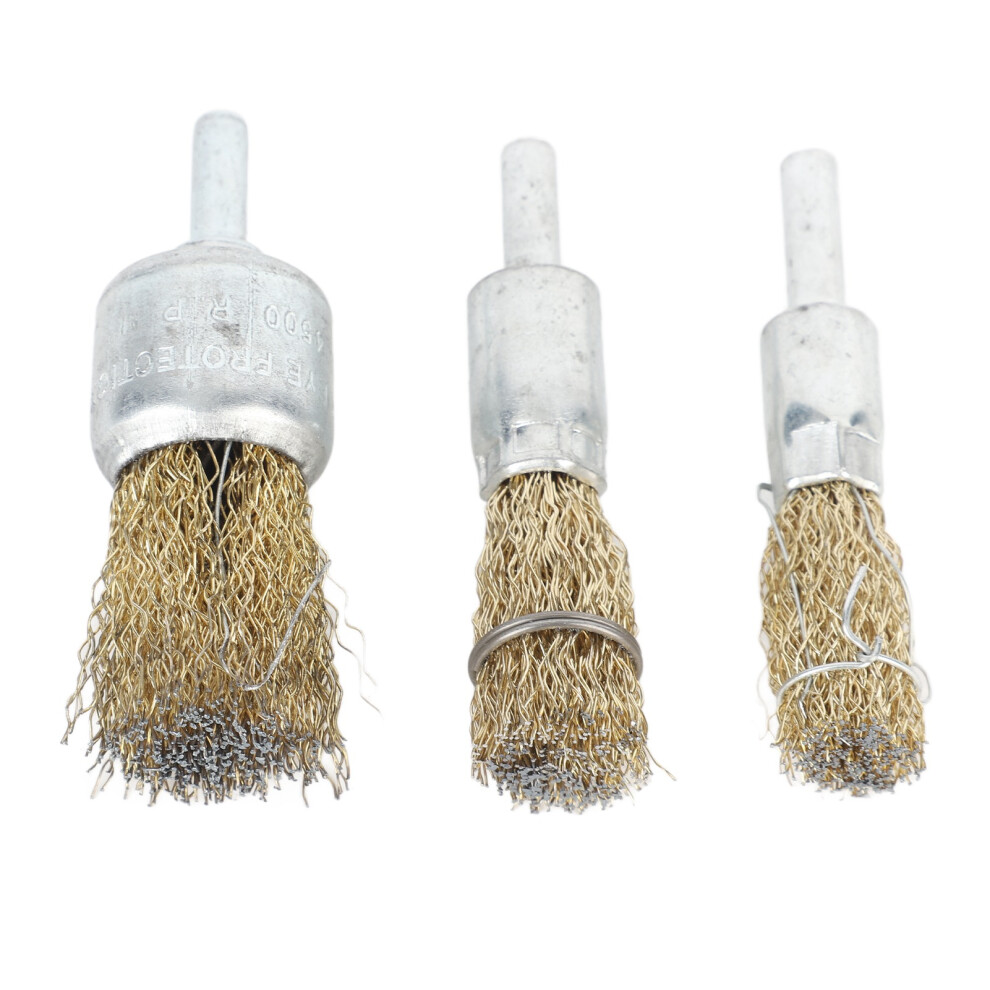 Coarse Steel Wire Brush Wheel Drill 3Pcs Set For Rust Removal And Surface Prep 4601377111137