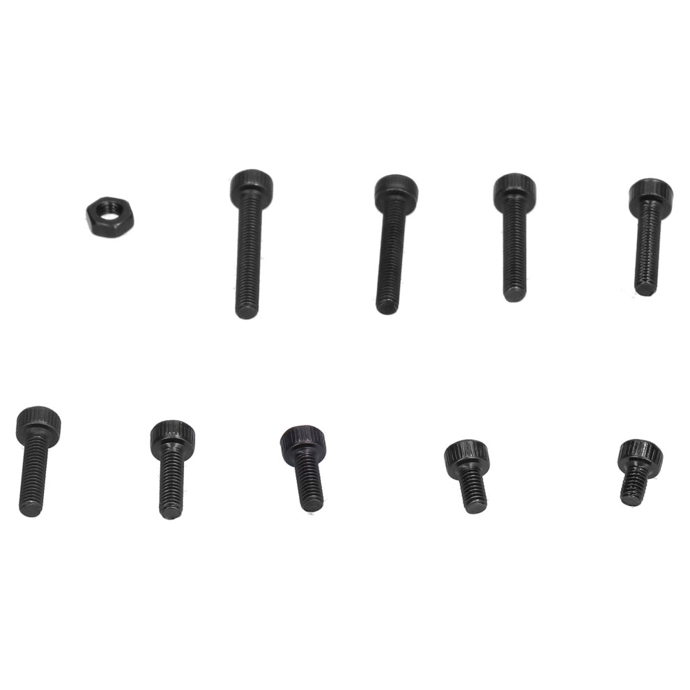 300Pcs M3 Alloy Steel Hex Screws & Nuts Assortment Kit Black 8781377112726