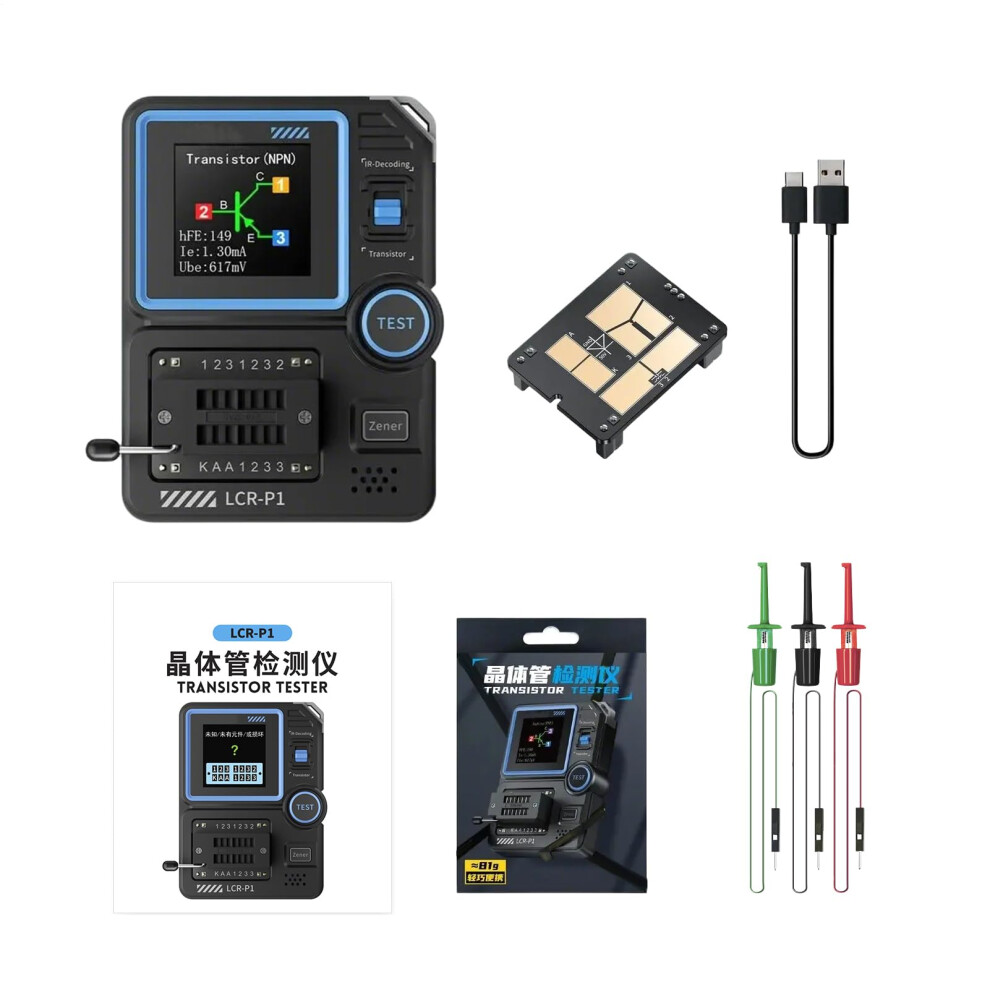 Transistor Tester | Multi-Function Automatic Capacitance Meter With Graphic Display For Npn, Mosfet, Triode, Zener, And Resistance 9199774152822