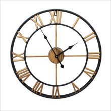 Garden Wall Clock 20 Inch Outdoor Open Face Roman Numerals Metal Copper Finish 50cm Golden Made In China