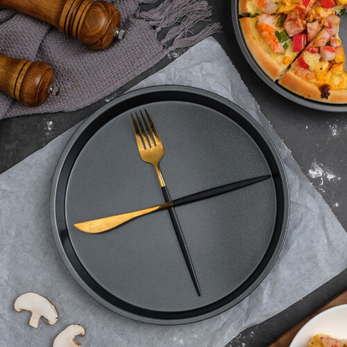 Deep Steel Pizza Pans 10in Non Stick Bakeware 2 Pack Thickened Durable 1