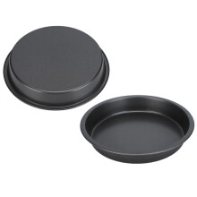 2Pcs 6in Non-Stick Deep Carbon Steel Pizza Baking Pan for Kitchen &amp; Bakery