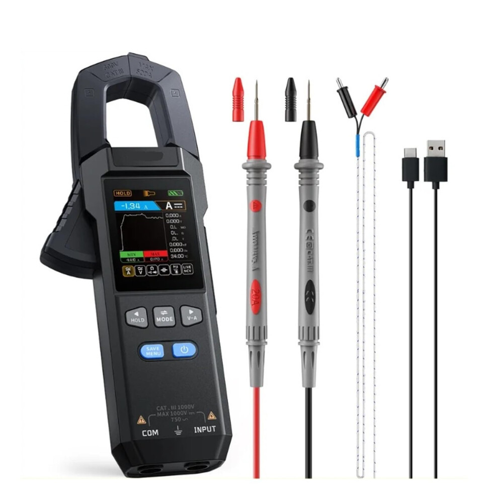 10000 Counts Clamp Meter Ac/Dc Current Digital Multimeter 600A Amperimetric Clamp Dmc100 For Electricians 9187378532126
