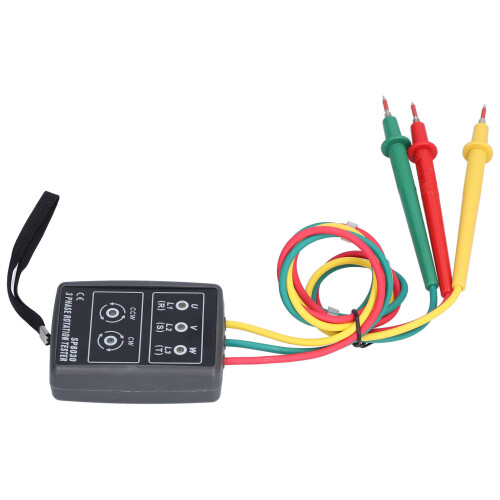 Voltage Detector With Phase Sequence Checker LED Indicator Buzzer Alarm AC Three Phase Detector Phase Rotation Indicator Compact Design Lightweight 1
