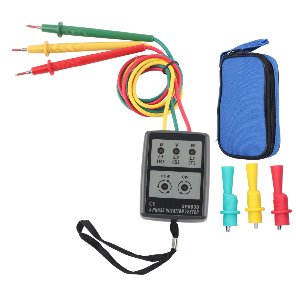 Voltage Detector With Phase Sequence Checker Led Indicator Buzzer Alarm Ac Three Phase Detector Phase Rotation Indicator Compact Design Lightweight 9138057860757