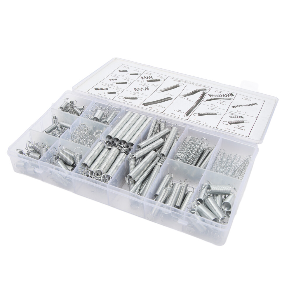 200Pcs Steel Compression & Extension Spring Kit, 20 Sizes For Auto & Diy 8201377116482