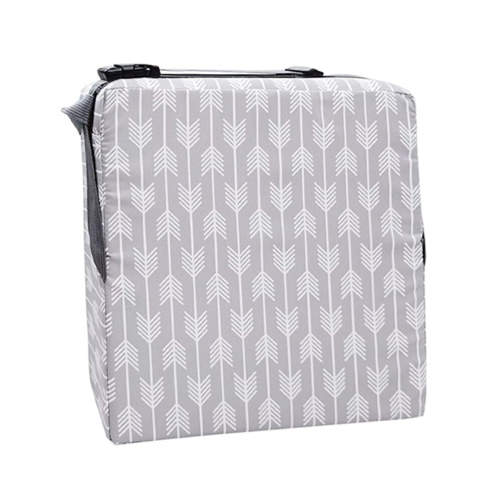 Toddler Booster Chair Square Highchair Cushion Booster Seat For Highchairs With Straps Adjustable And Washable Grey