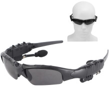 Kabellose Sport-Sonnenbrille mit 128MB-32GB MP3-Player, Doppeloptik, Schwarz