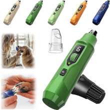 (Army Green) 7-Speed Pet Nail Grinder with Light Heavy Duty, Whisper Quiet Nail Trimmer for Dogs, Cats & Small Animals Single-Handed Operation