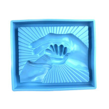 (Blue) DIY Ornaments Moulds Craft Making Molds Resin Moulds Hand in Hand Shaped Silicone Material DIY Hand-Making Accessories Clear