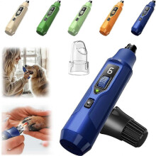 (Dark Blue) 7-Speed Pet Nail Grinder with Light Heavy Duty, Whisper Quiet Nail Trimmer for Dogs, Cats & Small Animals Single-Handed Operation
