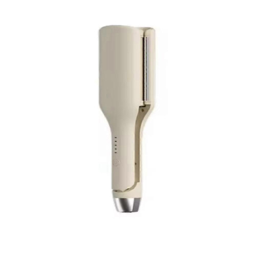 (Yellow)32mm Egg Shaped Curling Iron V-Shape Wave Pattern Negative Ion Water Wave Texture Damage Free Hair Styling Tool for Dormitory