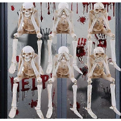 (Say) Halloween Fireplace Simulation Skull Combination,Horror Skeleton Statues Resin 1