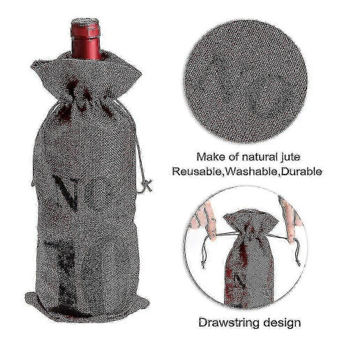1 To 10 Burlap Wine Bags Blind Tasting Drawstring Drawstring Pocket Wine Bottle Sleeves 2