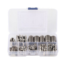 Bucha de inserção roscada para aplicações em metal, kit de insertos de reforço de rosca auto-roscantes em aço inoxidável com alta dureza e