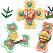 Brinquedo giratório com ventosas para bebês e crianças pequenas, com ventosas fortes para superfícies lisas, brinquedo sensorial para