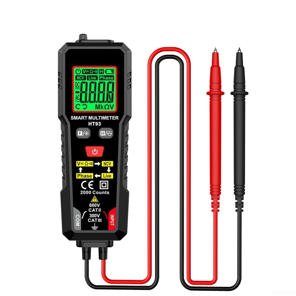 Ht93 Digital Multimeter Voltmeter Ohmmeter, Handheld Electronic Test Meter Measures Voltage And Resistance 9187378533192
