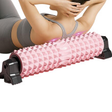 Trigger Point Foam Roller With Stand 23Inch Firm Deep Tissue Massager For Back And Legs Pink AntiSlip Pilates Yoga