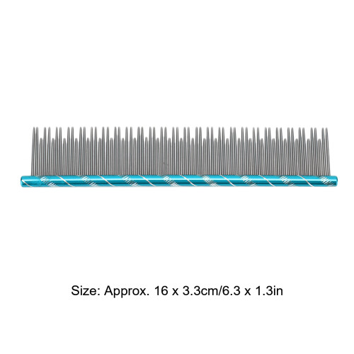 Ergonomic Cat Comb with Dual Density Stainless Steel Teeth Blue 2