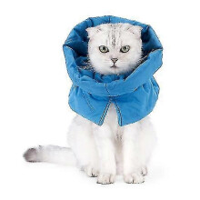 (M, Light blue) Cat Recovery Collar, Soft Adjustable Cat Cone, Waterproof Collars For Cats Kittens Puppies For After Surgery Stop Licking-Useful