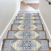 Stair Treads 5 Pack Self Adhesive Non Slip Indoor Carpet Mats For Wooden Steps 8x30 Blue Soft Shaggy Rubber Backing