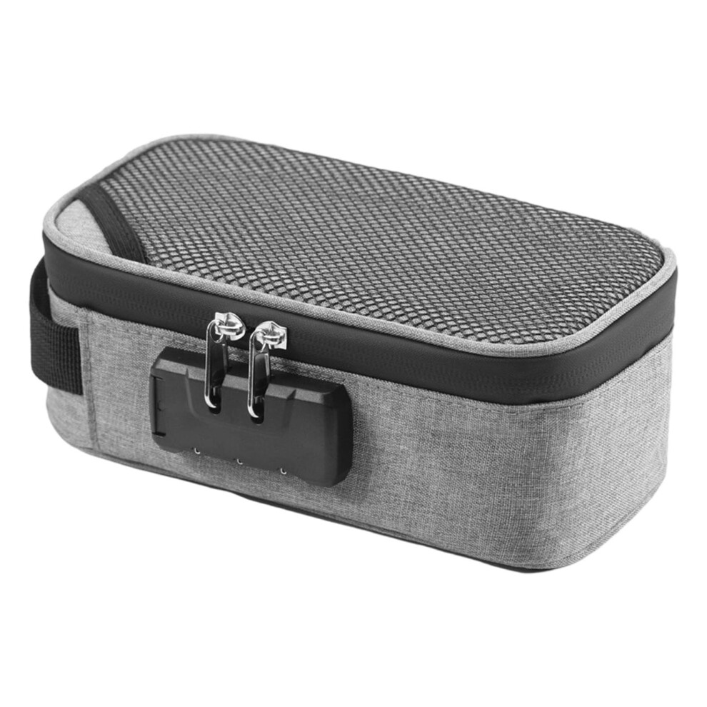 Grey Multifunctional Discreet Pipe Bag Accessory Travel Case With Container Dividers Smellproof